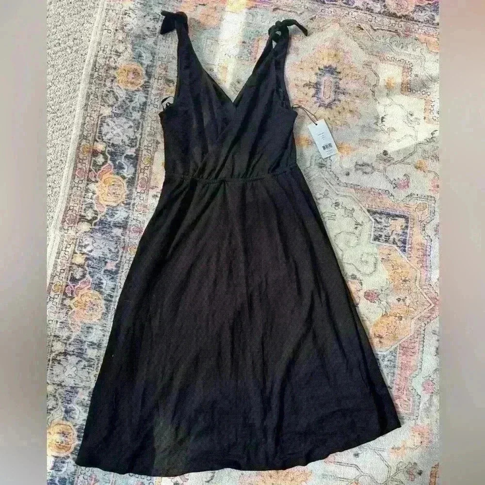 NWT Ali & Jay Fly Baby midi Sleeveless shoulder tie black dress Women’s sz XS - Picture 4 of 5